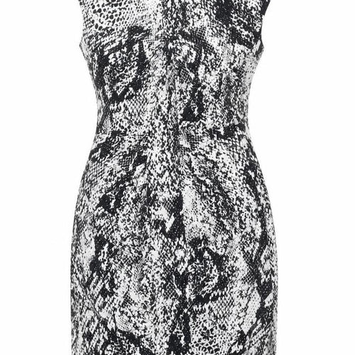 Wallis Womens Black Animal Print Polyester Pencil Dress Size S V-Neck Pullover - Snake Print