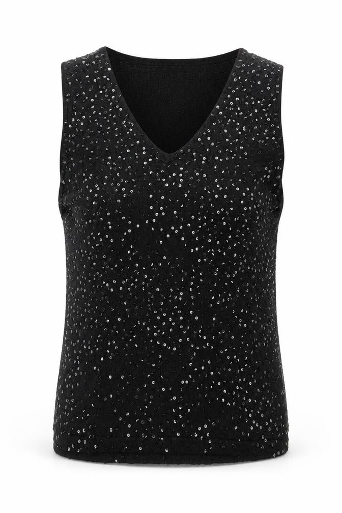 Double D Ranch Womens Black V-Neck Linen Vest Jumper Size XS