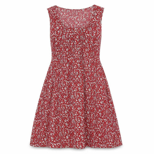 Izabel Womens Red Floral Viscose Tank Dress Size 8 Scoop Neck Pullover