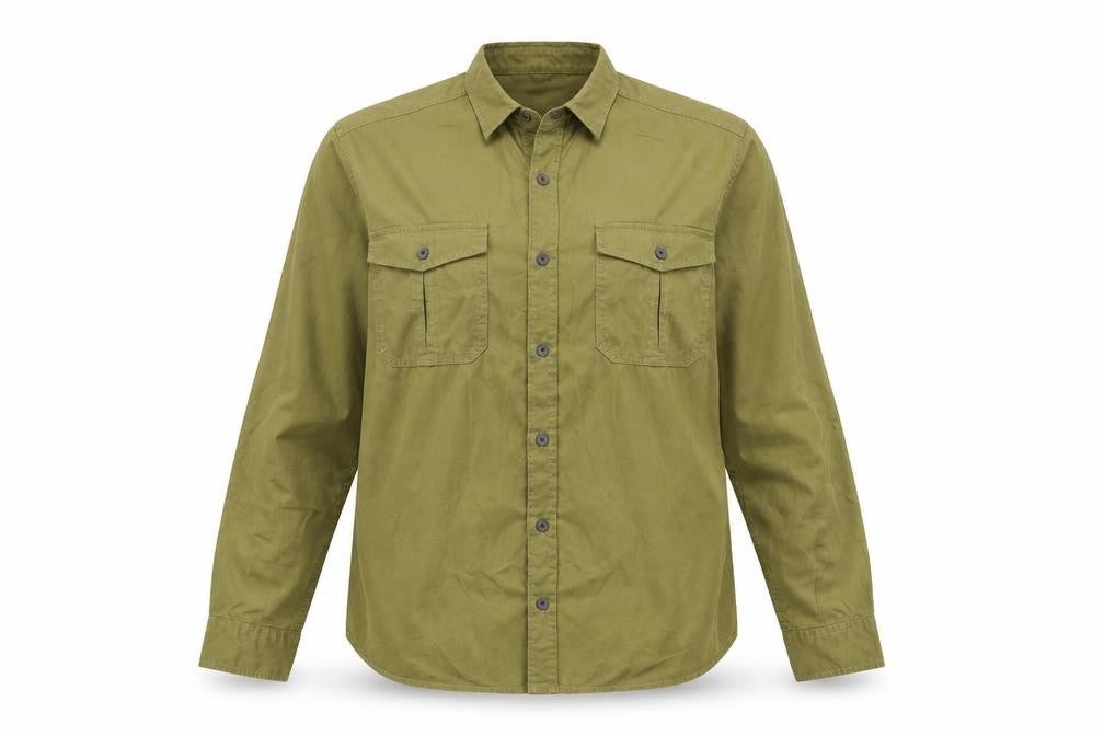 Front view of Avenue women’s green jacket, size 2XL, button - shirt jacket