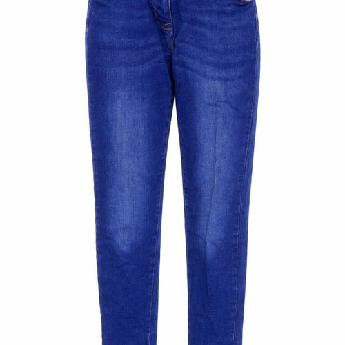 NEXT Girls Blue Cotton Skinny Jeans Size 12 Years Regular Zip