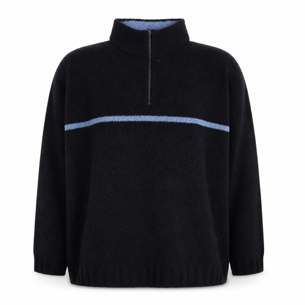 Front view of Cutting Edge women’s black polyester pullover sweatshirt, size XL, pullover