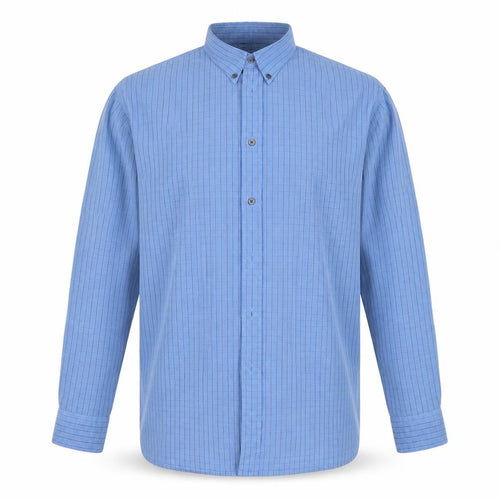 Refind Mens Blue Striped Cotton Button-Up Size L Collared Button