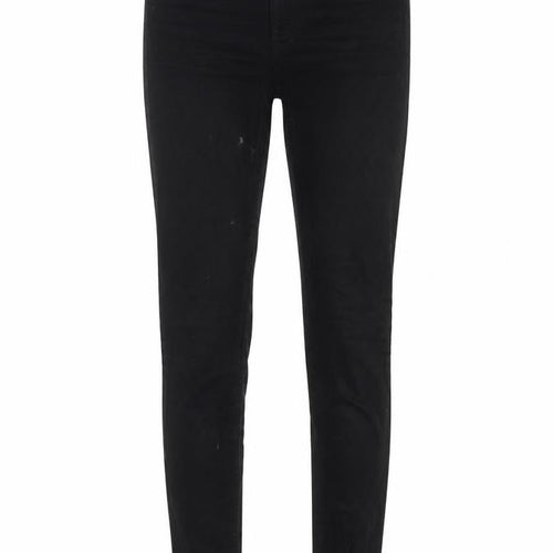 F&F Womens Black Cotton Straight Jeans Size 6 L26 in Regular Button