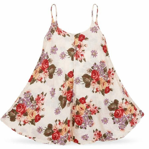 Brandy Melville Womens Multicoloured Floral Polyester Jersey Tank One Size V-Neck