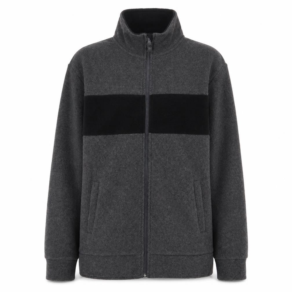 Front view of Livergy men’s grey jacket, size L, zip