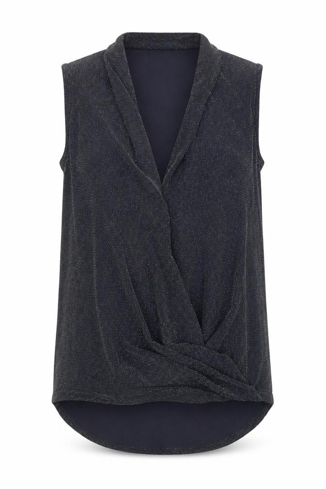 Front view of Papaya women’s grey polyamide basic tank, size UK 10, v-neck
