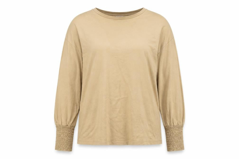 Mango Womens Brown Polyester Basic T-Shirt Size M Crew Neck
