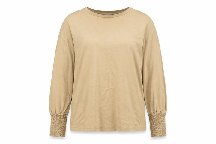 Mango Womens Brown Polyester Basic T-Shirt Size M Crew Neck
