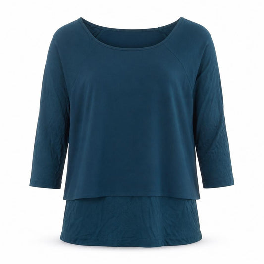 SAVIDA Womens Green Viscose Basic T-Shirt Size 12 Boat Neck