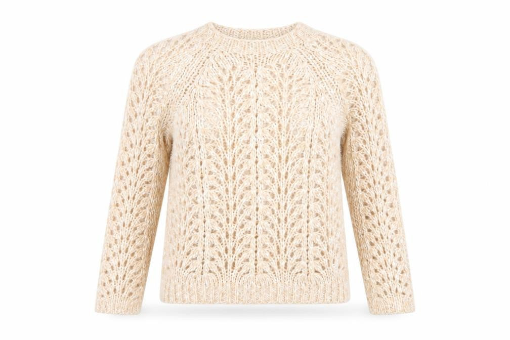 Front view of Topshop women’s pink round neck acrylic jumper, size S