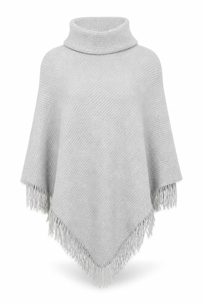 Front view of Debenhams women’s grey overcoat poncho one size