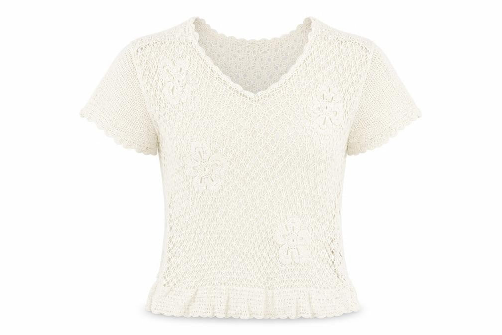 Front view of Lakeland women’s white viscose basic t-shirt, size UK 16, v-neck
