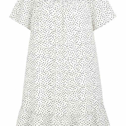 Roman Womens White Polka Dot Cotton A-Line Size 12 Off the Shoulder Pullover