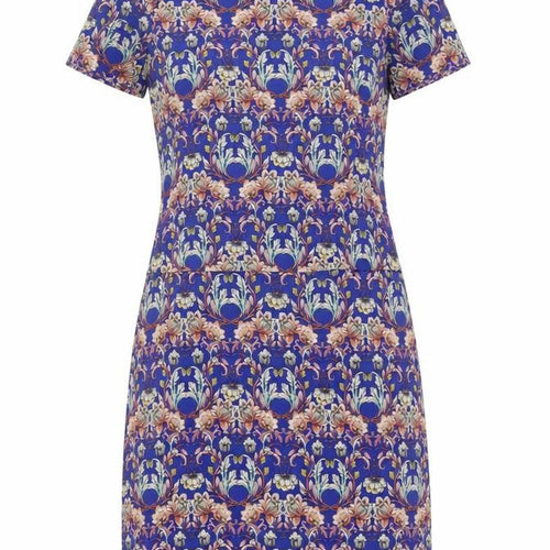 Kachel Womens Multicoloured Geometric Silk A-Line Size 6 Scoop Neck Zip