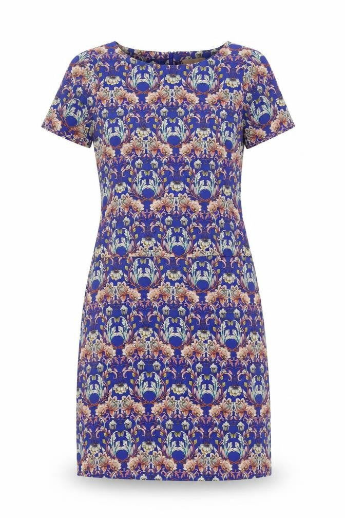Kachel Womens Multicoloured Geometric Silk A-Line Size 6 Scoop Neck Zip