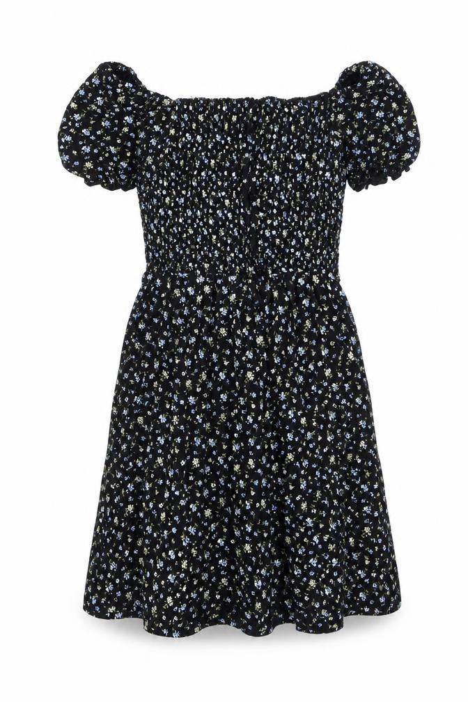 Quiz Womens Black Floral Viscose A-Line Size 10 Off the Shoulder Pullover