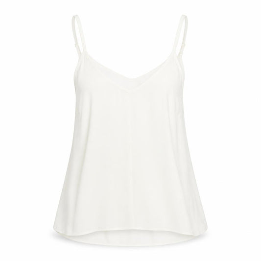 Front view of Atmosphere women’s white polyester camisole tank, size UK 8, v-neck