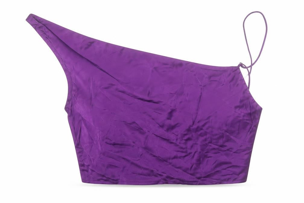 Zara Womens Purple Cropped Tank Size S Boat Neck