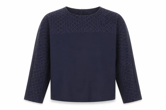 Front view of Marks & Spencer girls’ blue polyester basic casual, size 11-12, years crew neck button