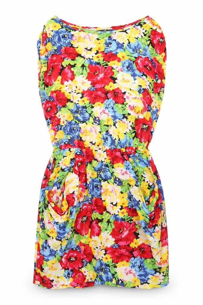 Miss Harvey Womens Multicoloured Floral Viscose A-Line Size 10 Crew Neck Pullover
