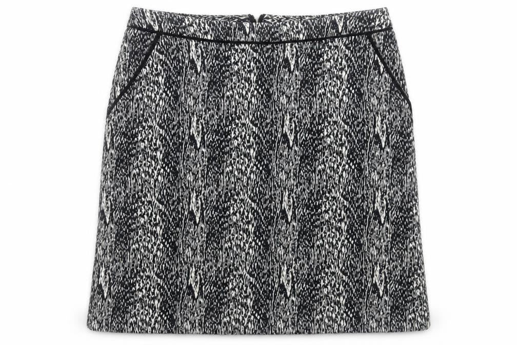 Wallis Womens Black Geometric Cotton A-Line Skirt Size 8 Zip