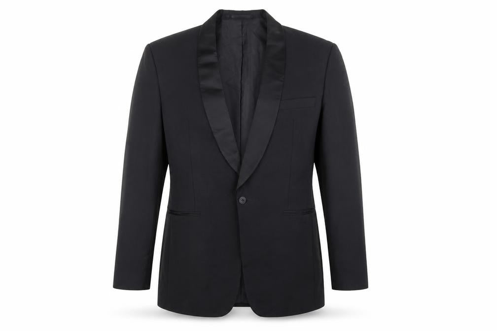 Front view of Canada men’s black polyester jacket suit jacket, size 40