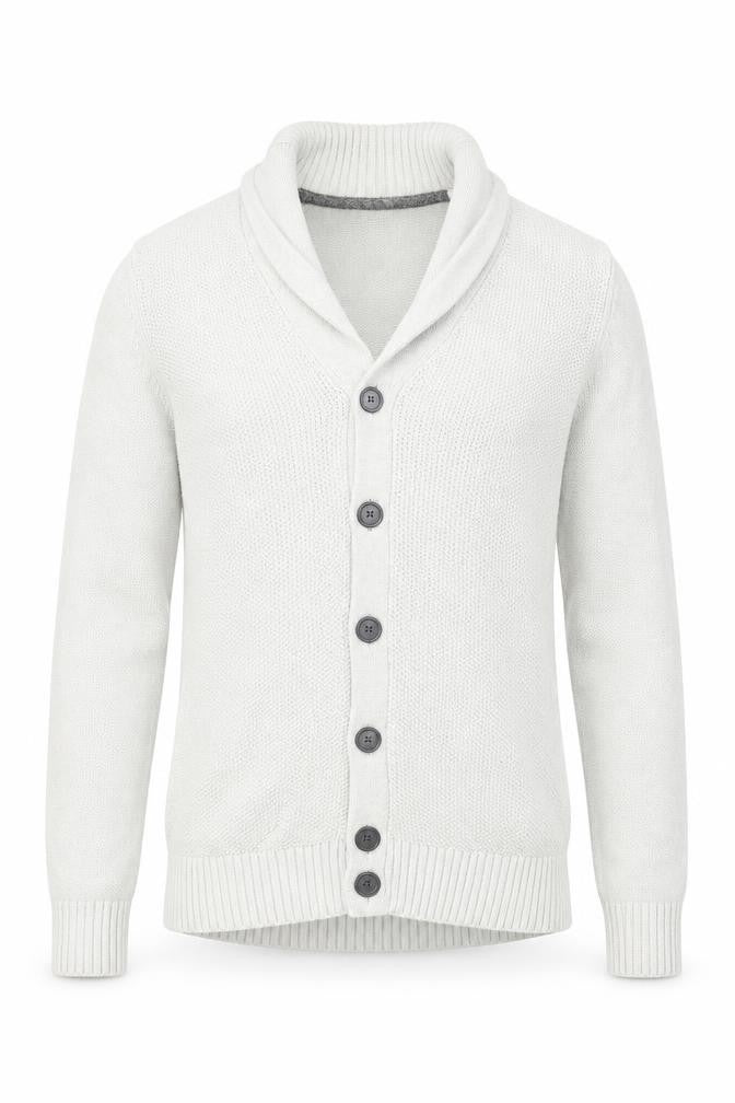 Blaq Mens Grey V-Neck Cotton Cardigan Jumper Size S