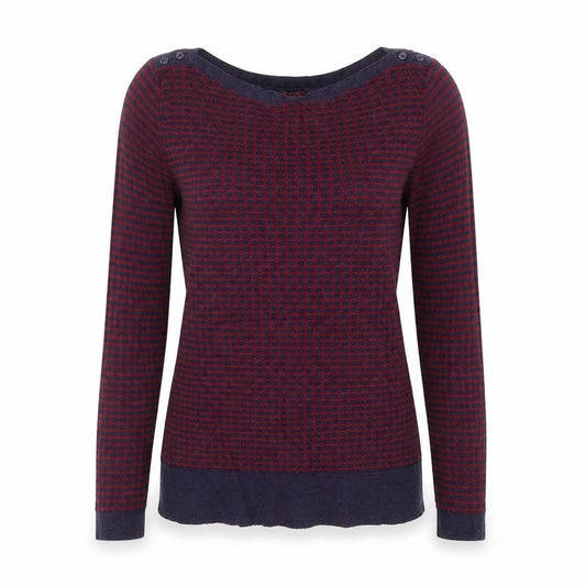 Front view of LOFT women’s red polyester basic t-shirt, size XS, boat neck