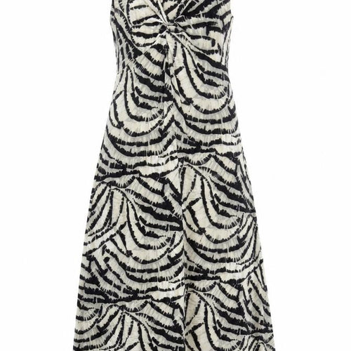 Kenneth Cole Womens Black Geometric Polyester Tank Dress Size S V-Neck Pullover - Twist Detail