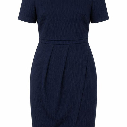 ASOS Womens Blue Polyester Pencil Dress Size 10 Round Neck Zip
