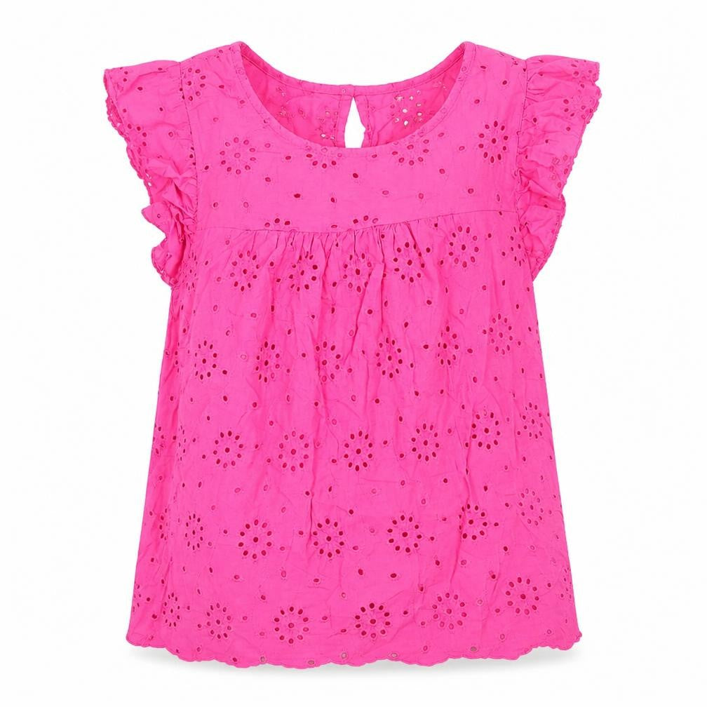 Front view of CIVICO 51 women’s pink cotton basic t-shirt, size L, round neck