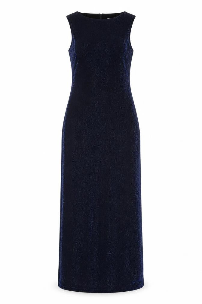 Front view of New Look women’s blue nylon maxi, size UK 10, cowl neck pullover
