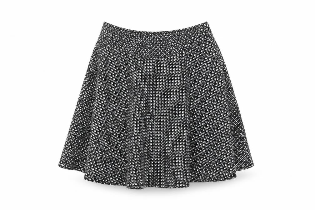 LOFT Womens Black Geometric Rayon Skater Skirt Size XS
