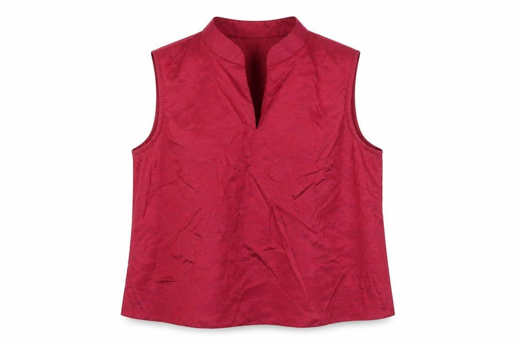 Front view of Yessica women’s pink viscose basic blouse, size UK 16, v-neck