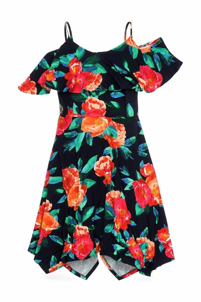 Roman Womens Multicoloured Floral Viscose A-Line Size 10 Sweetheart Pullover - Cold Shoulder