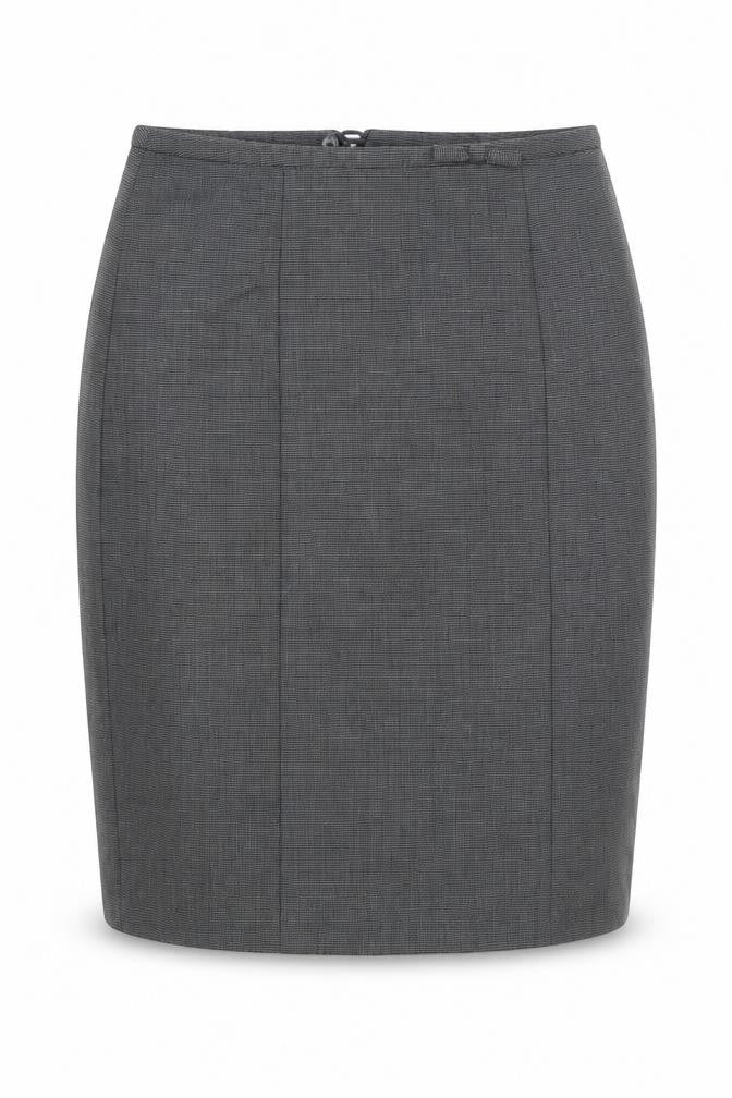 Front view of Marks & Spencer women’s grey polyester skort skirt, size UK 8, zip