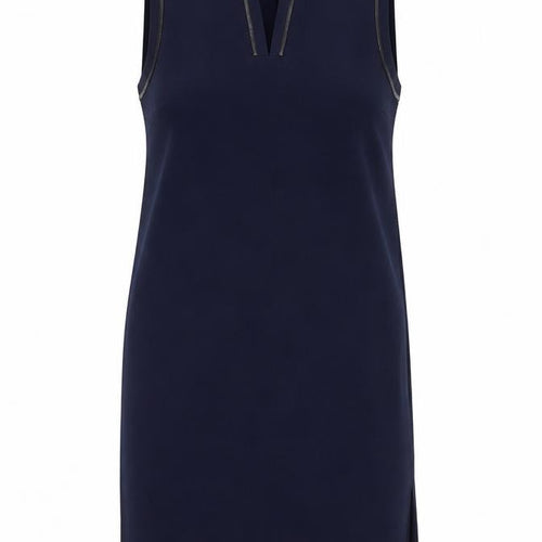 Marks and Spencer Womens Blue Polyester Tank Dress Size 12 V-Neck Zip