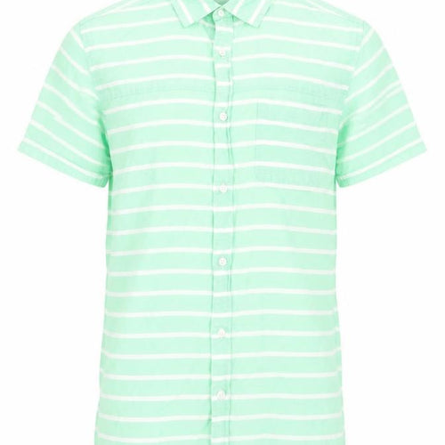 Cedarwood State Mens Green Striped Cotton Button-Up Size XS Collared Button