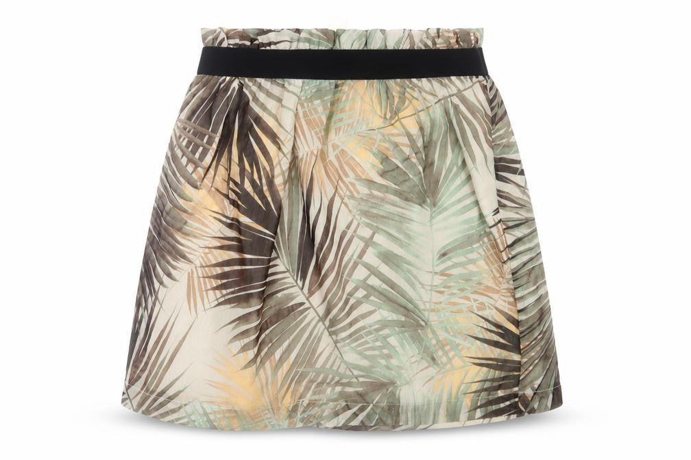 H&M Womens Green Geometric Polyester A-Line Skirt Size 10 - Leaf Print
