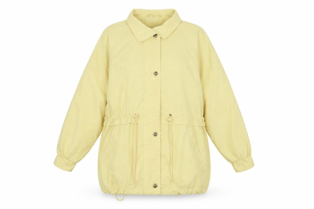 Klass Womens Yellow Trench Coat Coatigan Size S Button - Adjustable Waist