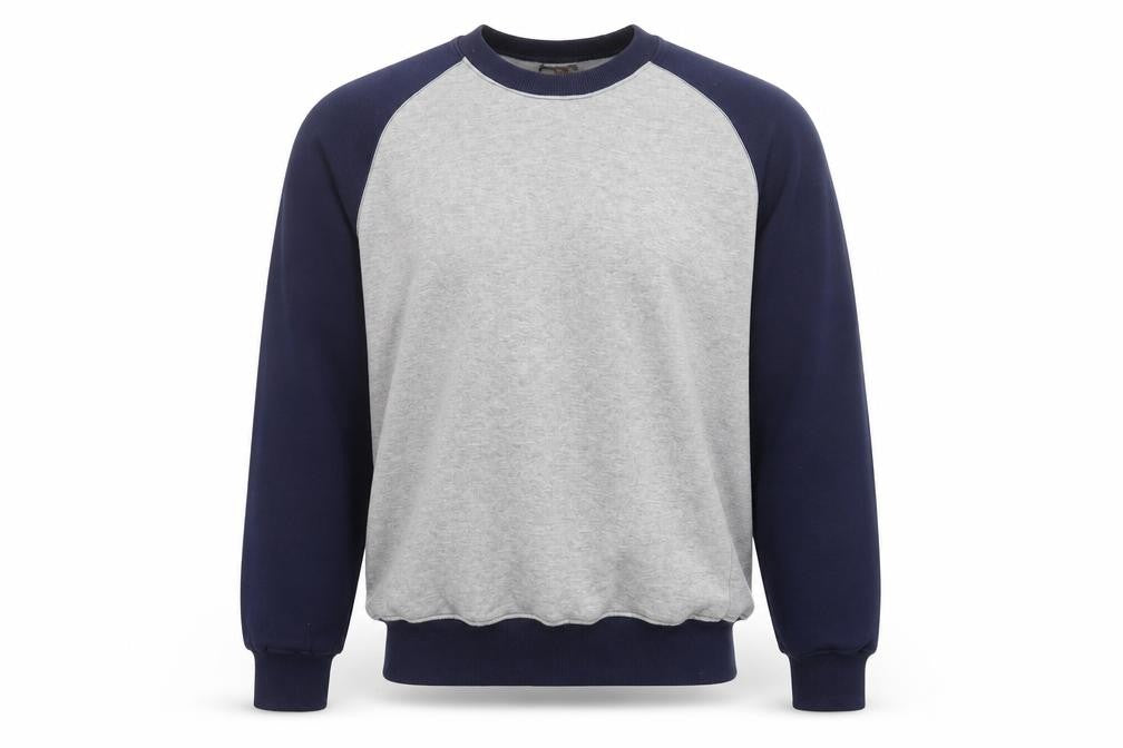 Front view of POP men’s multicoloured cotton pullover sweatshirt, size S, - colourblock