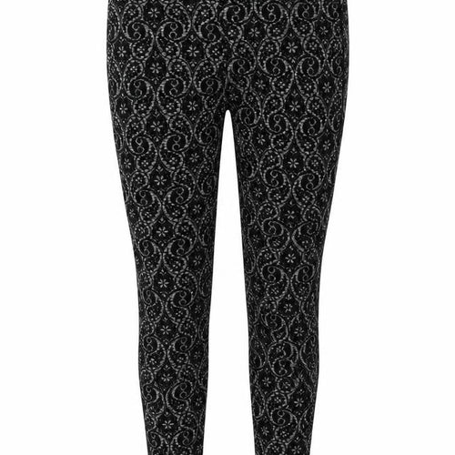 Preworn Womens Black Geometric Cotton Jegging Leggings Size 8 L24 in