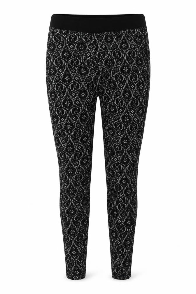 Preworn Womens Black Geometric Cotton Jegging Leggings Size 8 L24 in