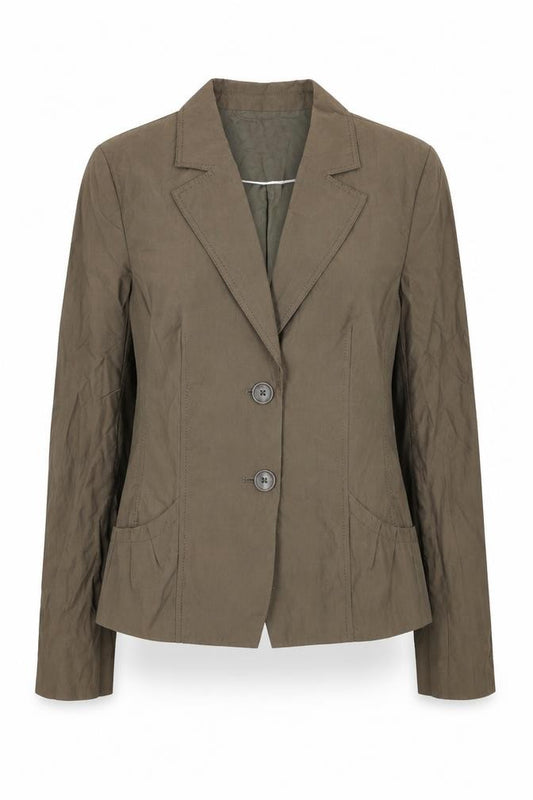 Front view of ESPRIT women’s brown jacket blazer, size UK 10, button