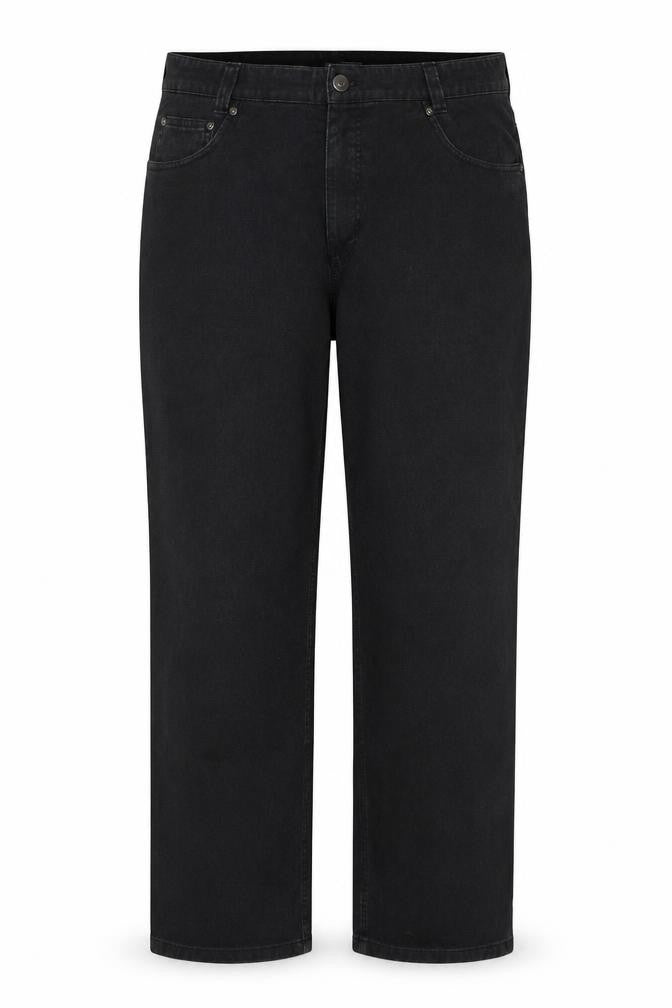 Marks and Spencer Womens Black Cotton Straight Jeans Size 38 in L29 in Regular Button