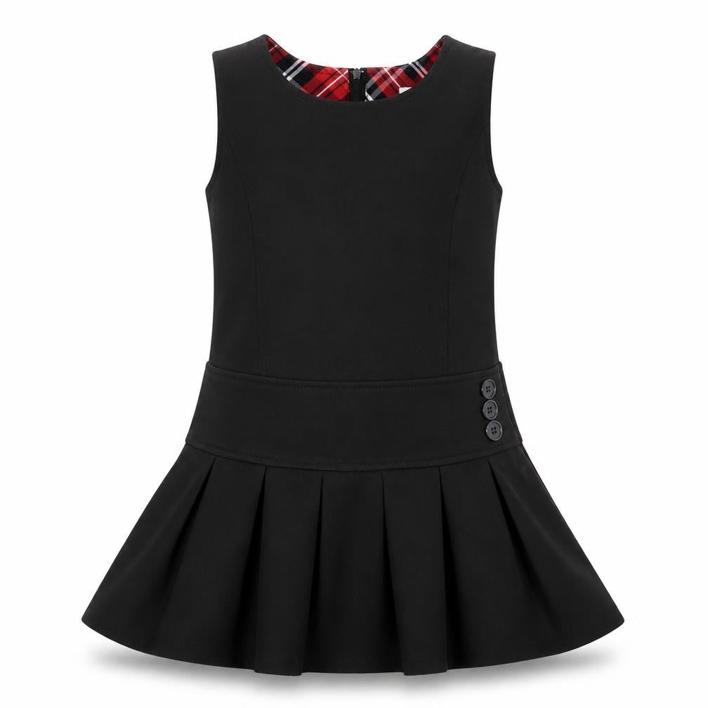 Bienzoe Girls Black Polyester A-Line Size 5 Years Boat Neck Zip