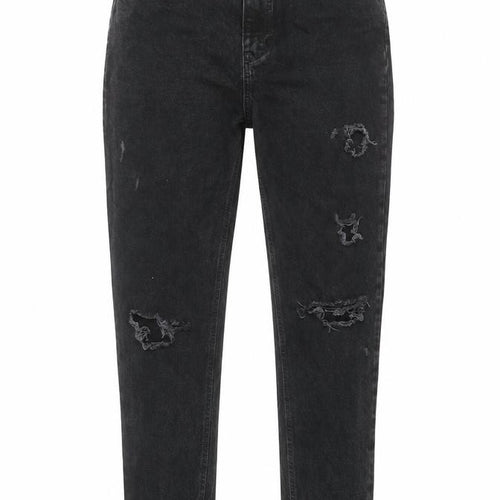Denim & Co. Womens Black Cotton Tapered Jeans Size 10 L29 in Regular Button