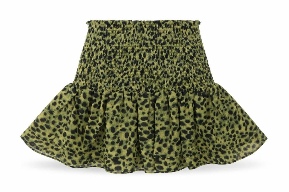 Front view of H&M women’s multicoloured animal print polyester basic blouse, size S, off the shoulder