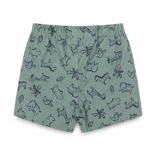 Front view of Carters Baby Green Geometric Cotton Cropped Trousers, Months Pullover - Inside Leg: 3 Cm, Months, Animal Print